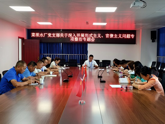 菜壩水廠黨支部召開(kāi)關(guān)于深入開(kāi)展形式主義、官僚主義問(wèn)題專項(xiàng)整治專題會(huì)